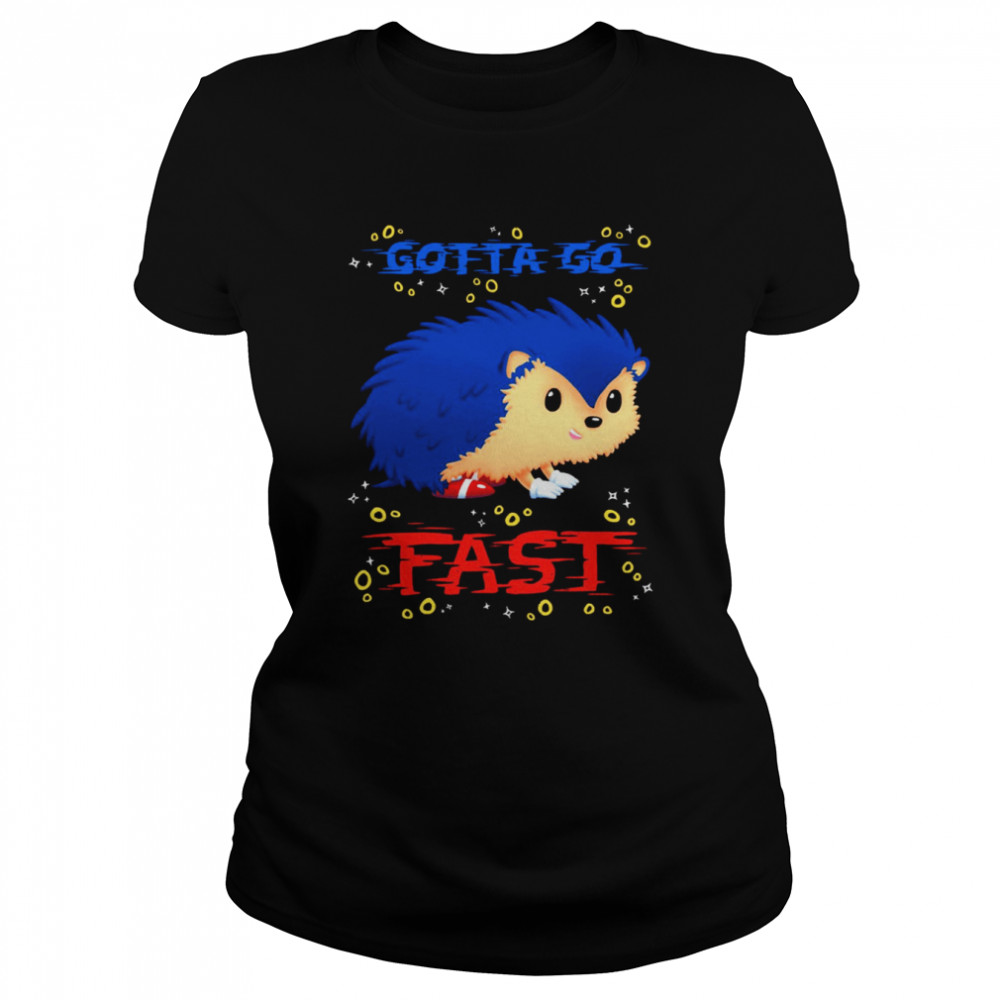 Gotta Go Fast Cute Hedhehog Retro Platformer Game Meme shirt Classic Women's T-shirt