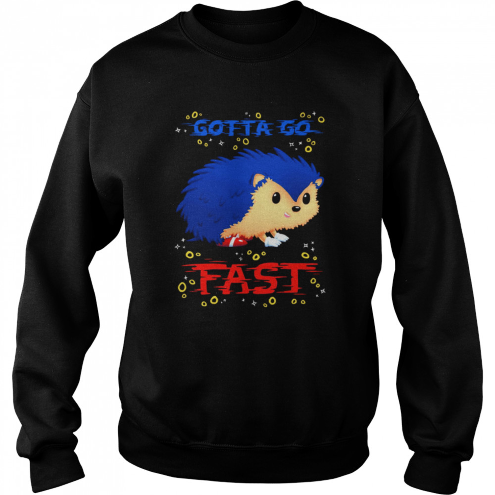 Gotta Go Fast Cute Hedhehog Retro Platformer Game Meme shirt Unisex Sweatshirt