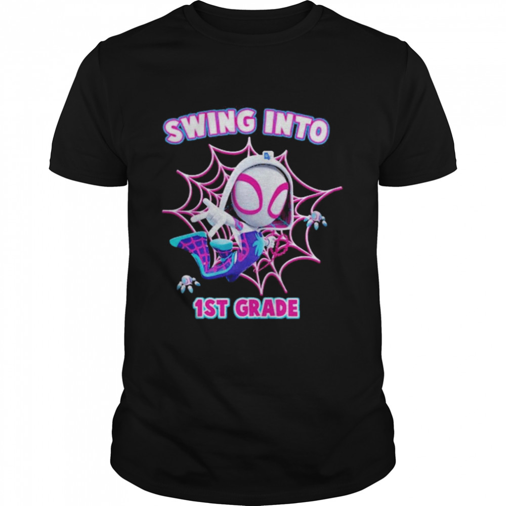 Kindergarten Teacher Spider Gwen Swing Into 1St Grade Back To School Shirt