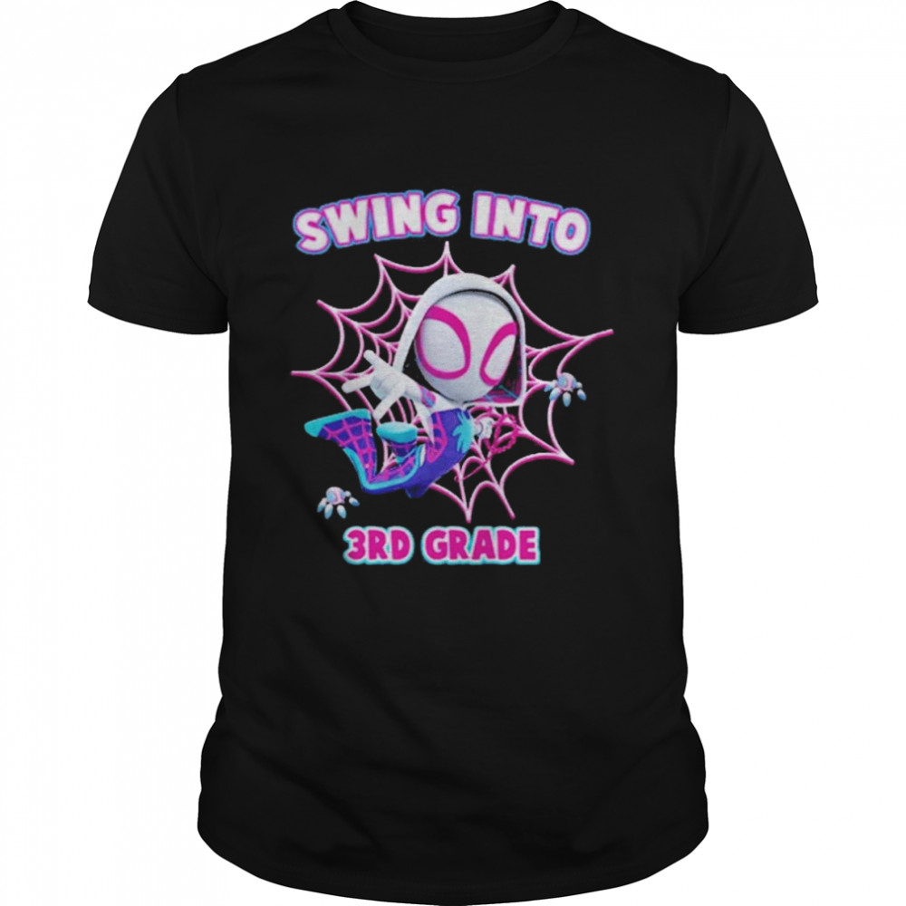 Kindergarten Teacher Spider Gwen Swing Into 3Th Grade Back To School Shirt