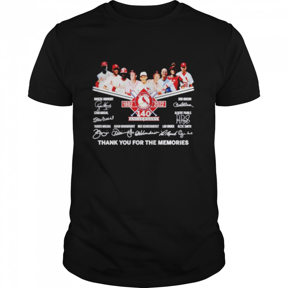 St Louis Cardinals 1882-2022 140 anniversary thank you for the memories signatures shirt Classic Men's T-shirt