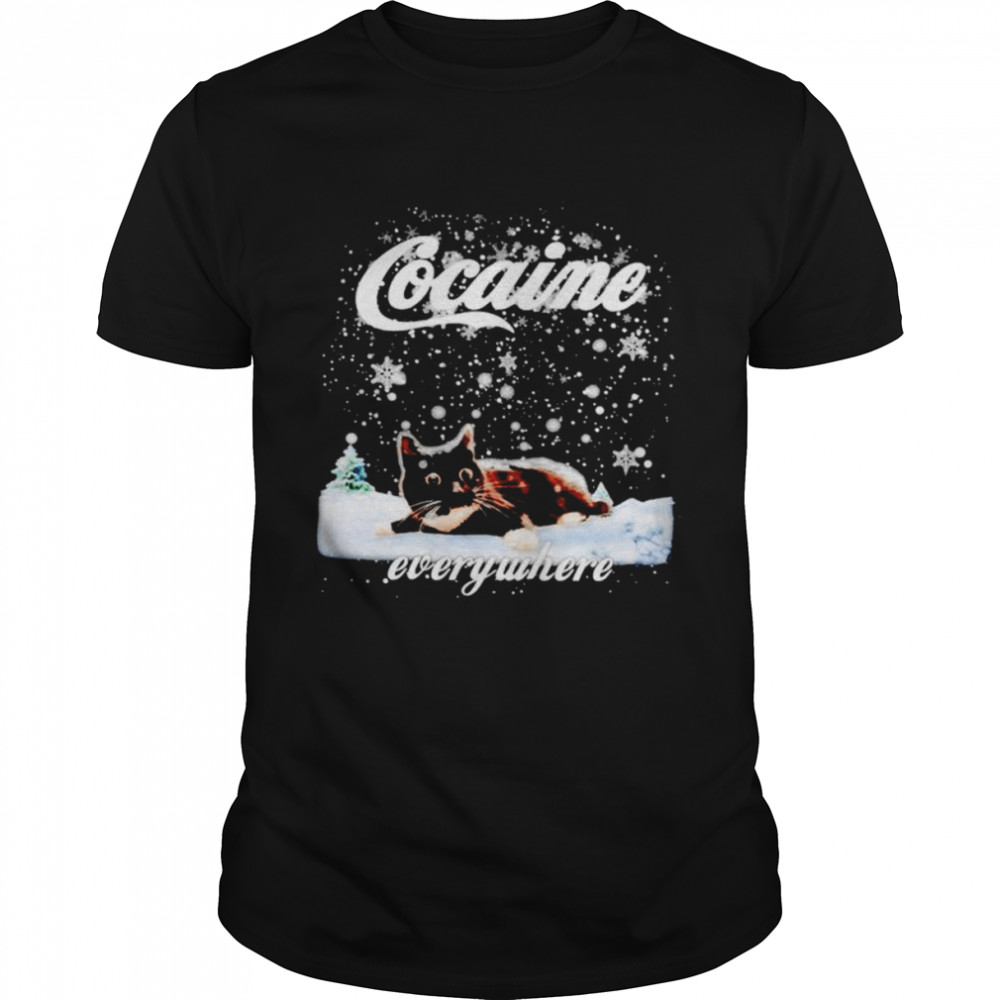 Black cat cocaine everywhere shirt