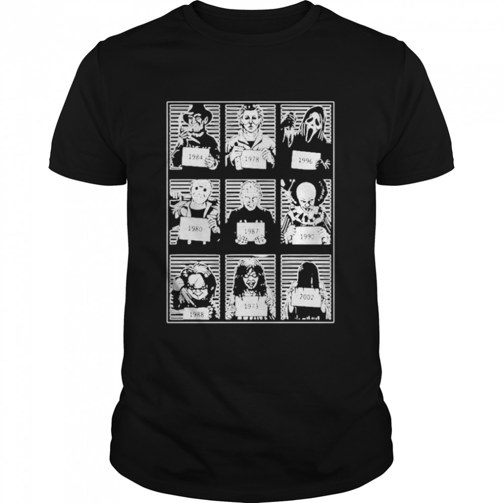 Halloween Mugshots Horror Movie T-Shirt