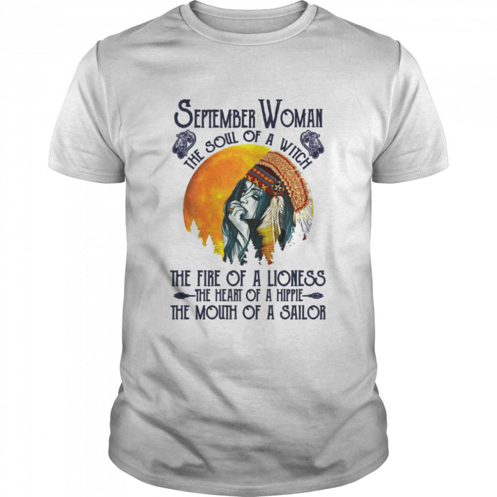 September Women’s Soul Of A Witch Fire Of A Lioness Hippie shirt