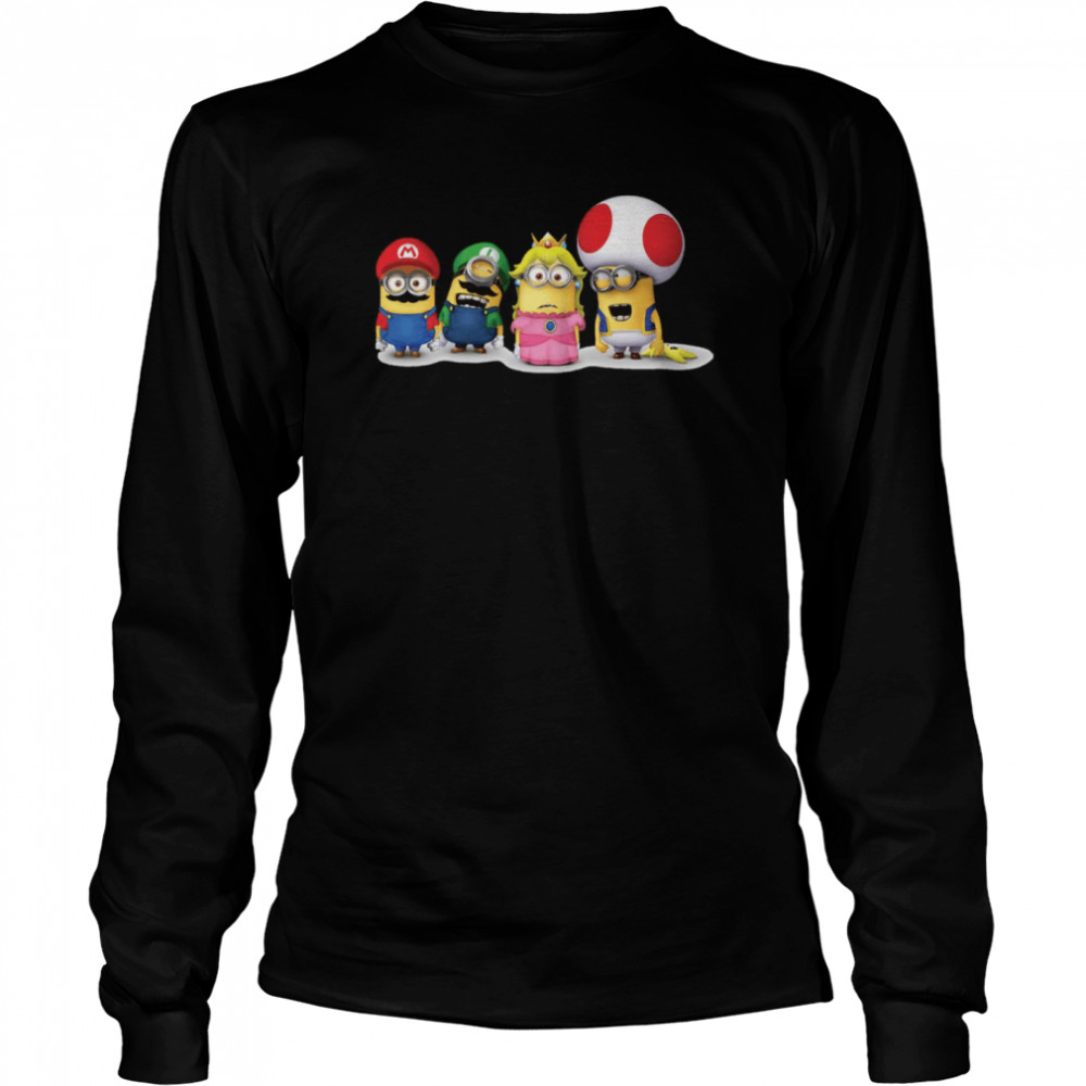 Super Minion Bros Nintendo Game shirt Long Sleeved T-shirt