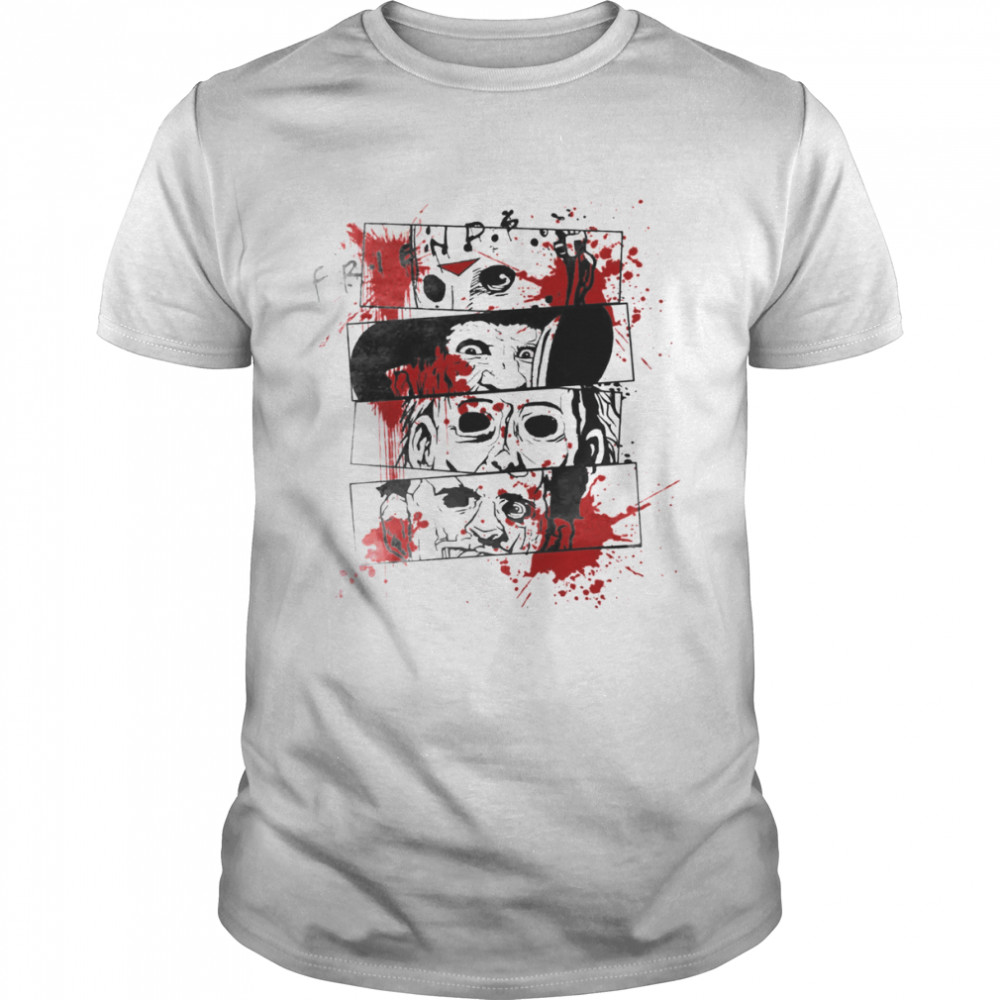 Vintage Horror Movie Characters Friend Font shirt