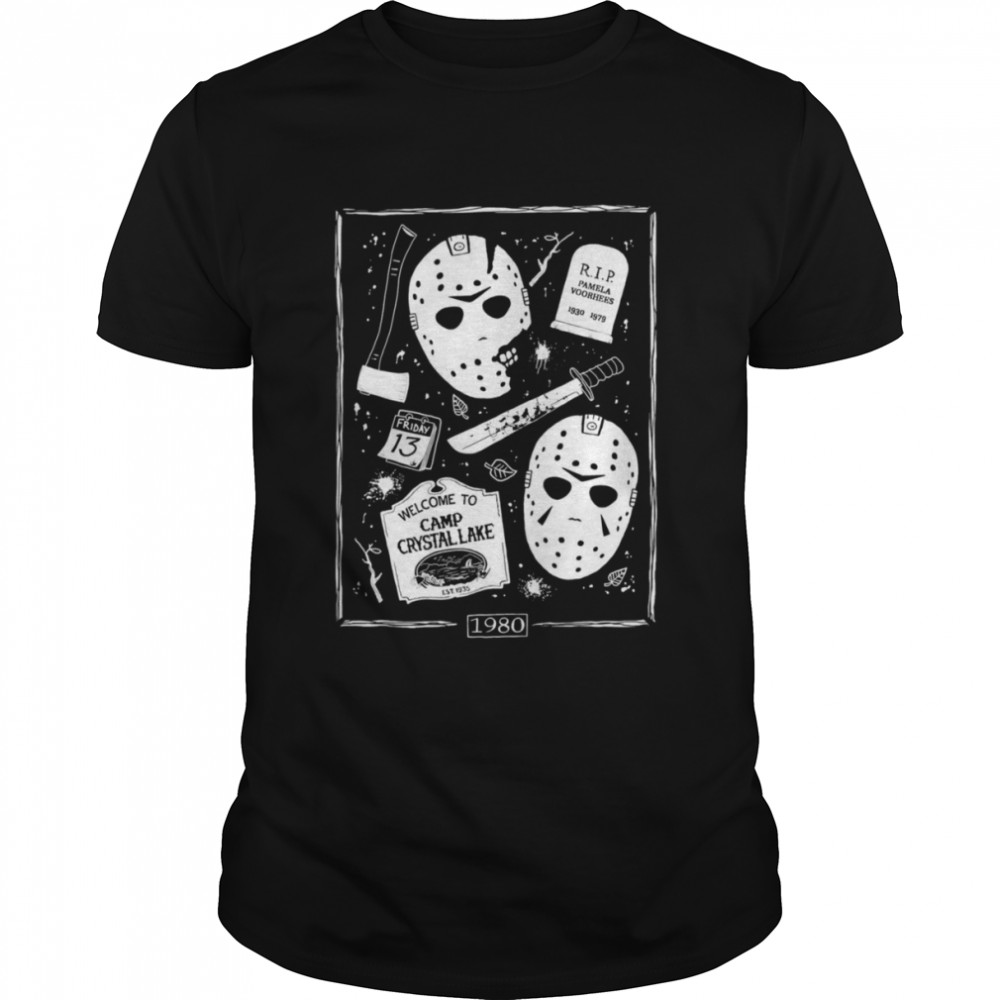 Welcome Campers Halloween Mask Jason Voorhees shirt Classic Men's T-shirt