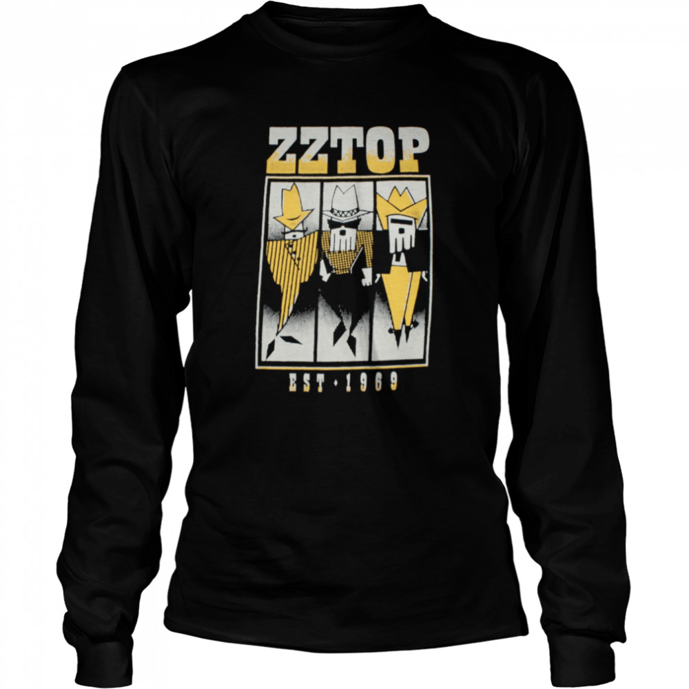 Zz Top Tour American Rock Band Sest 1969 shirt Long Sleeved T-shirt