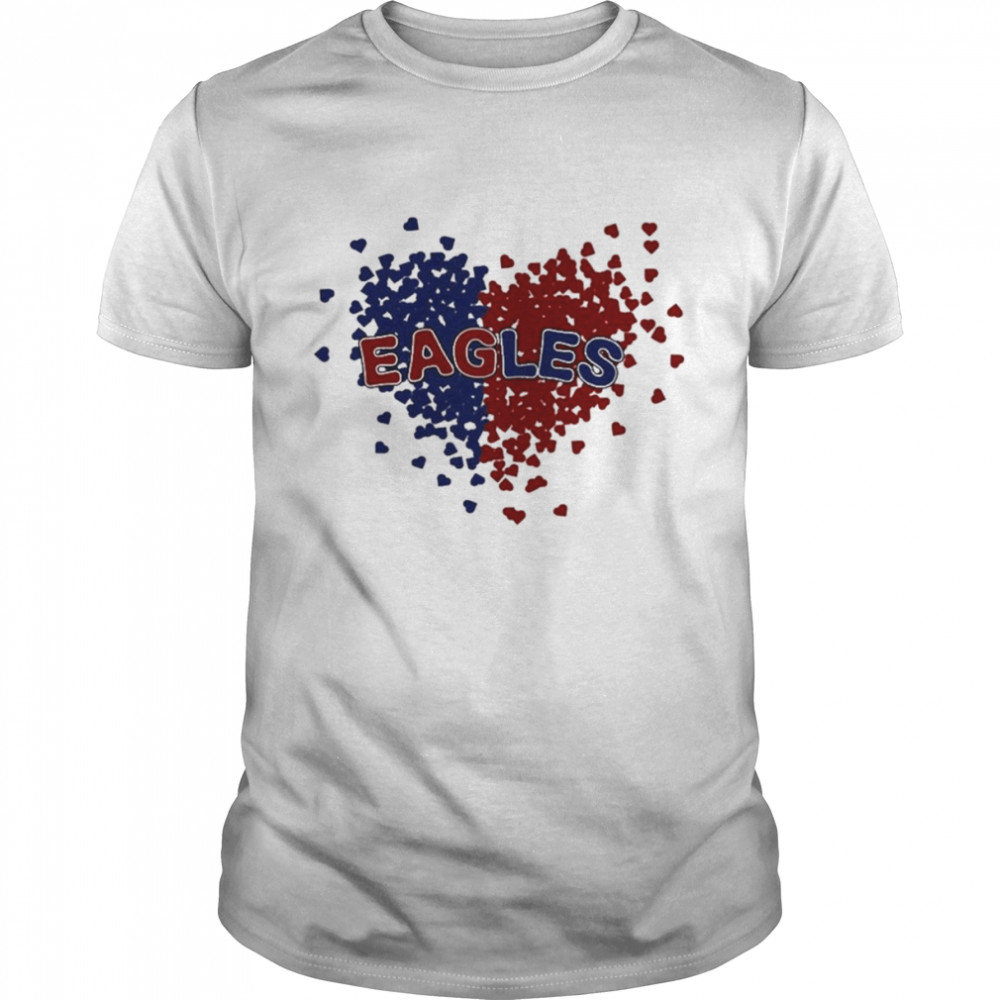 Eagles in maroon and navy heart shirt