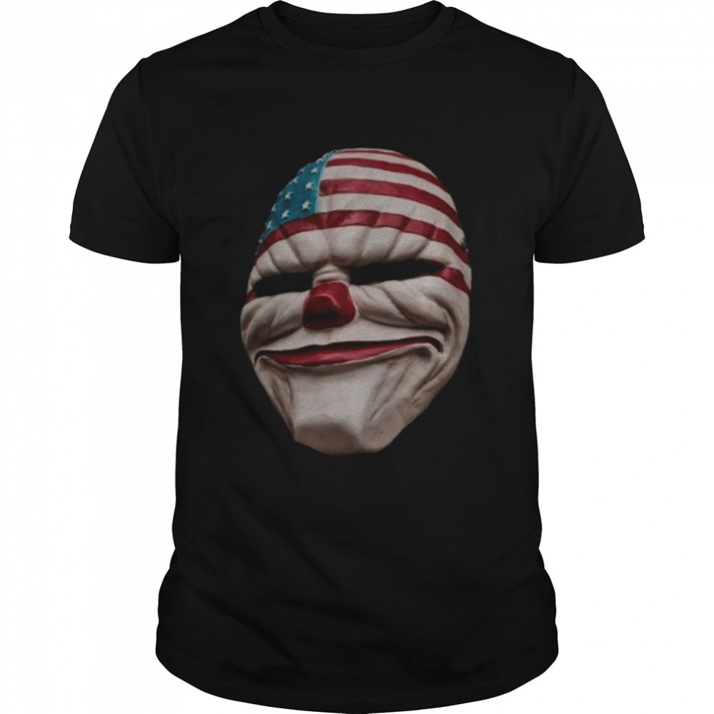 Horror Movie American Mask Scary Cool The Purge Clown Face Art shirt