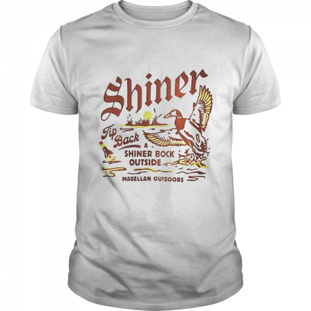 Shiner tip back shiner bock outside shirt