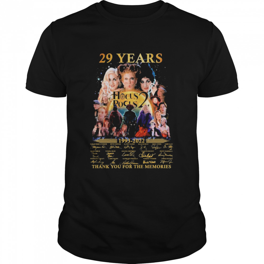 29 years 1993-2022 Hocus Pocus 2 signatures thank you for the memories shirt