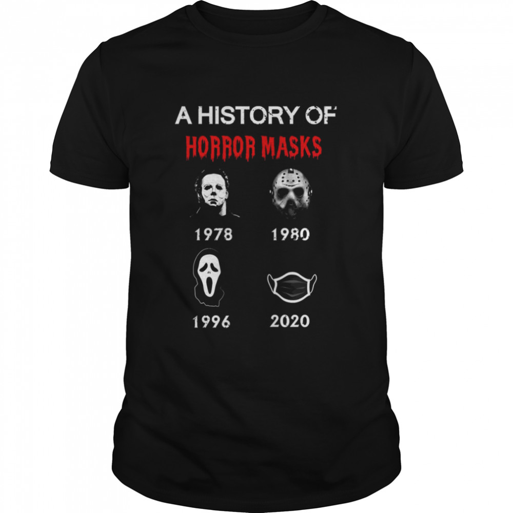 A History Of Horror Masks Funny Monster Halloween Movie More Then Awesome shirt