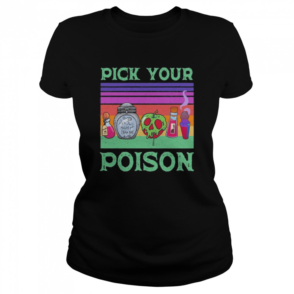 Awesome Retro Pick Your Poison Halloween T- Classic Women's T-shirt