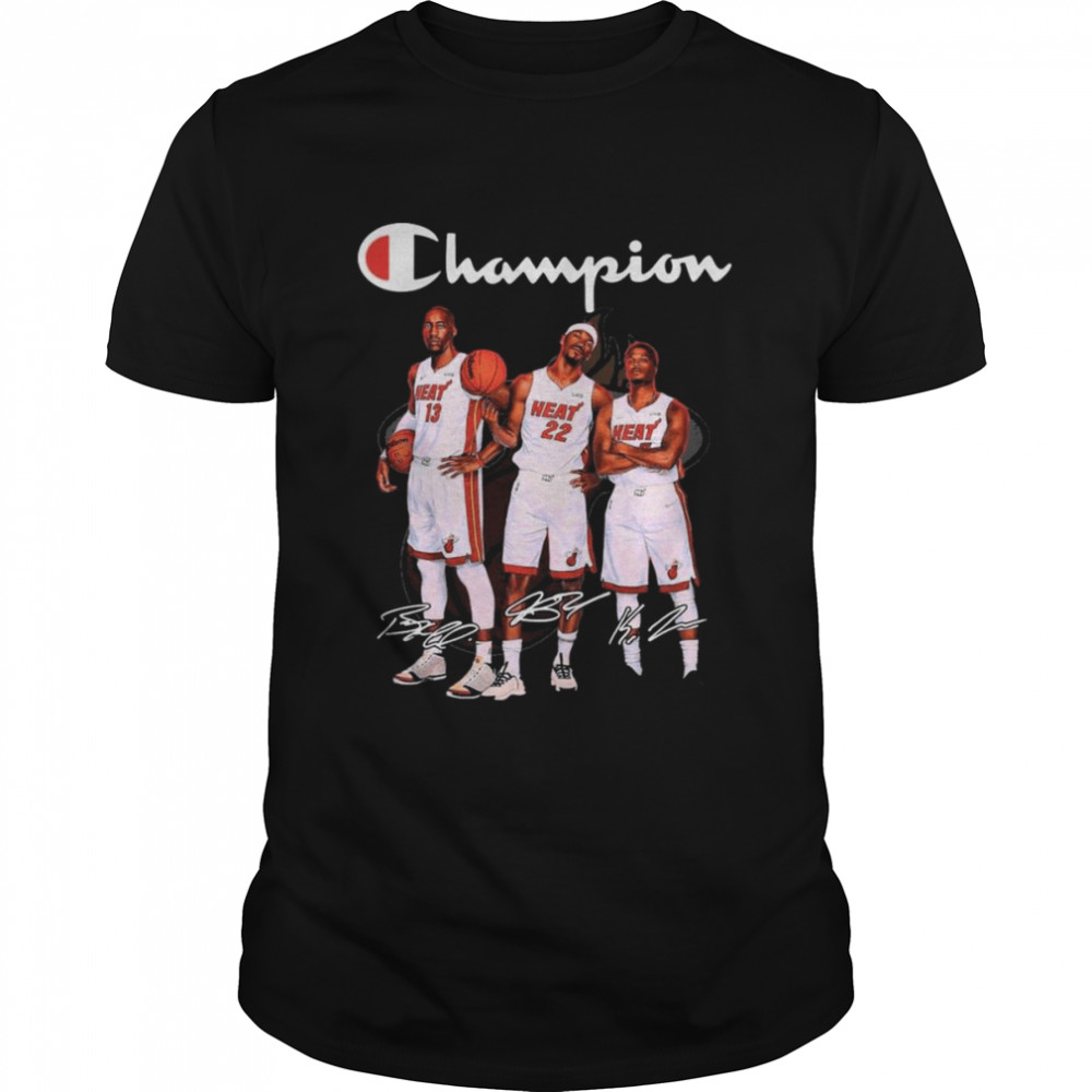 Champion Miami Heat Bam Adebayo Jimmy Butler And Kyle Lowry Signatures Shirt