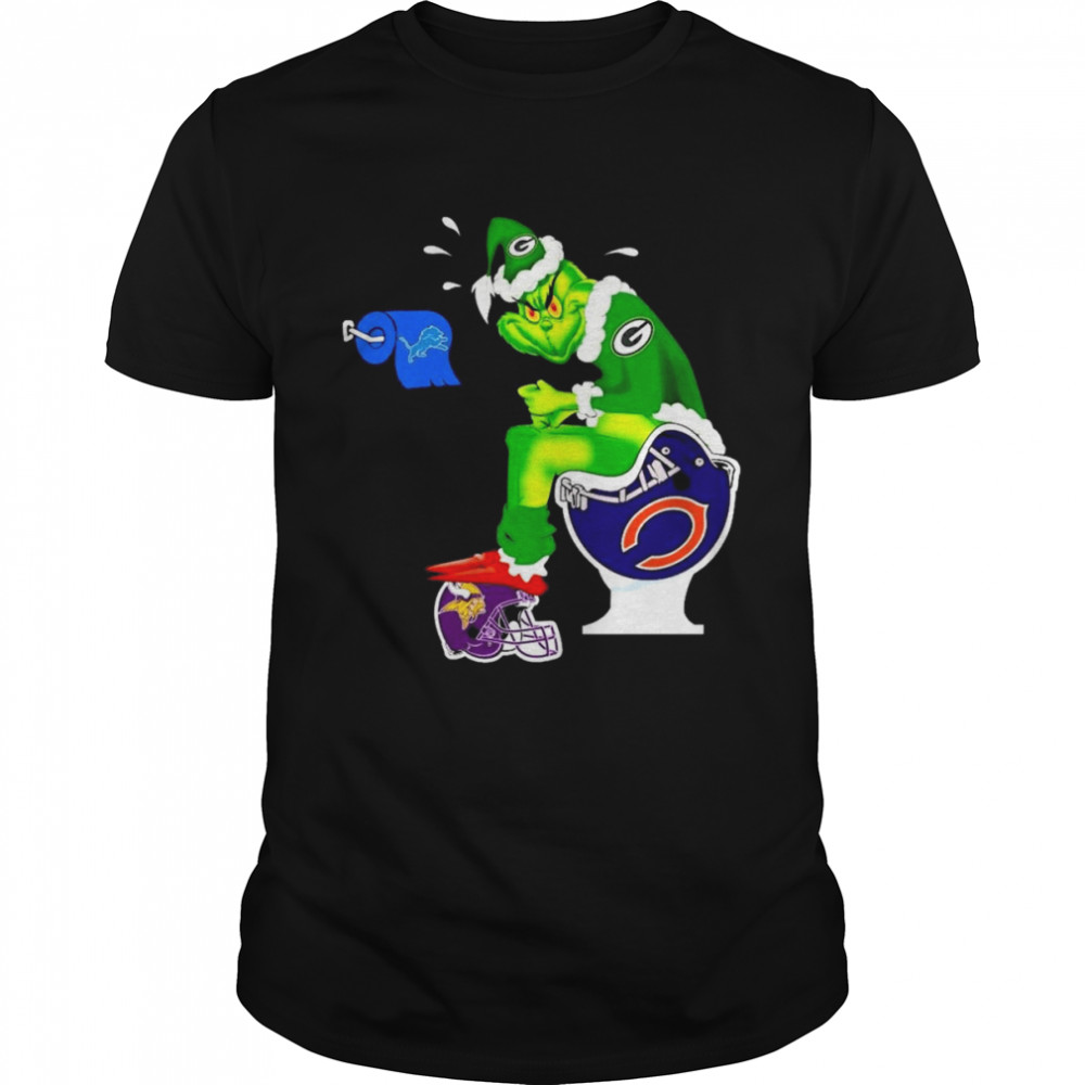 Green Bay Packers The Grinch Toilet Minnesota Vikings Chicago Bears Detroit Lions Christmas shirt