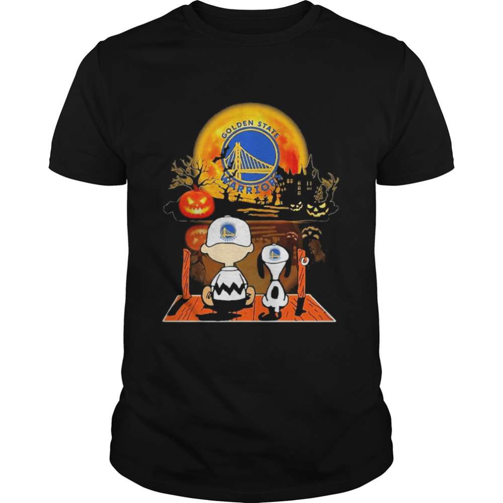 GSW Snoopy and Charlie Brown Pumpkin Halloween Moon Shirt