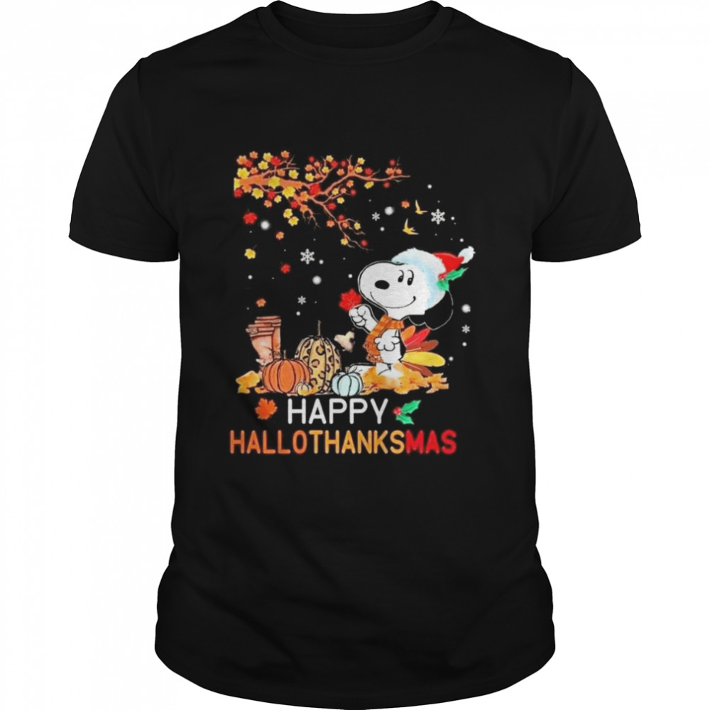 Happy Hallothanksmas Snoopy Dog Halloween Pumpkins T-Shirt