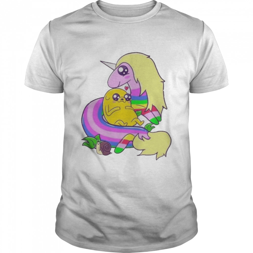 Jake And Lady Rainicorn Adventure Time  Classic Men's T-shirt
