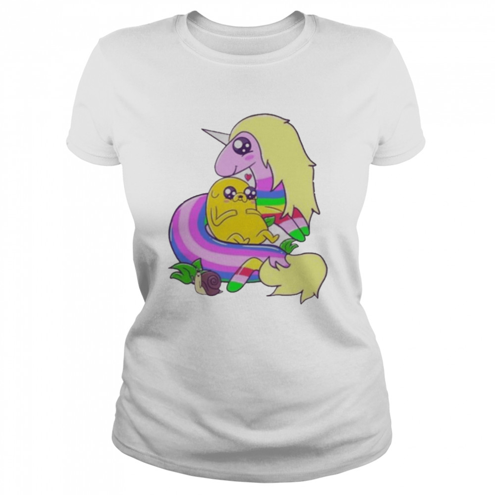 Jake And Lady Rainicorn Adventure Time  Classic Women's T-shirt
