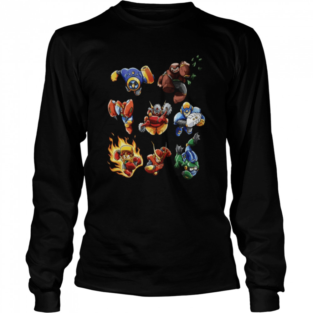 Mega Man Boss T- Long Sleeved T-shirt