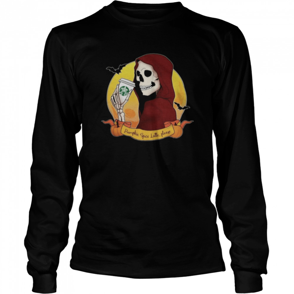 Pumpkin Spice Grim Reaper T- Long Sleeved T-shirt