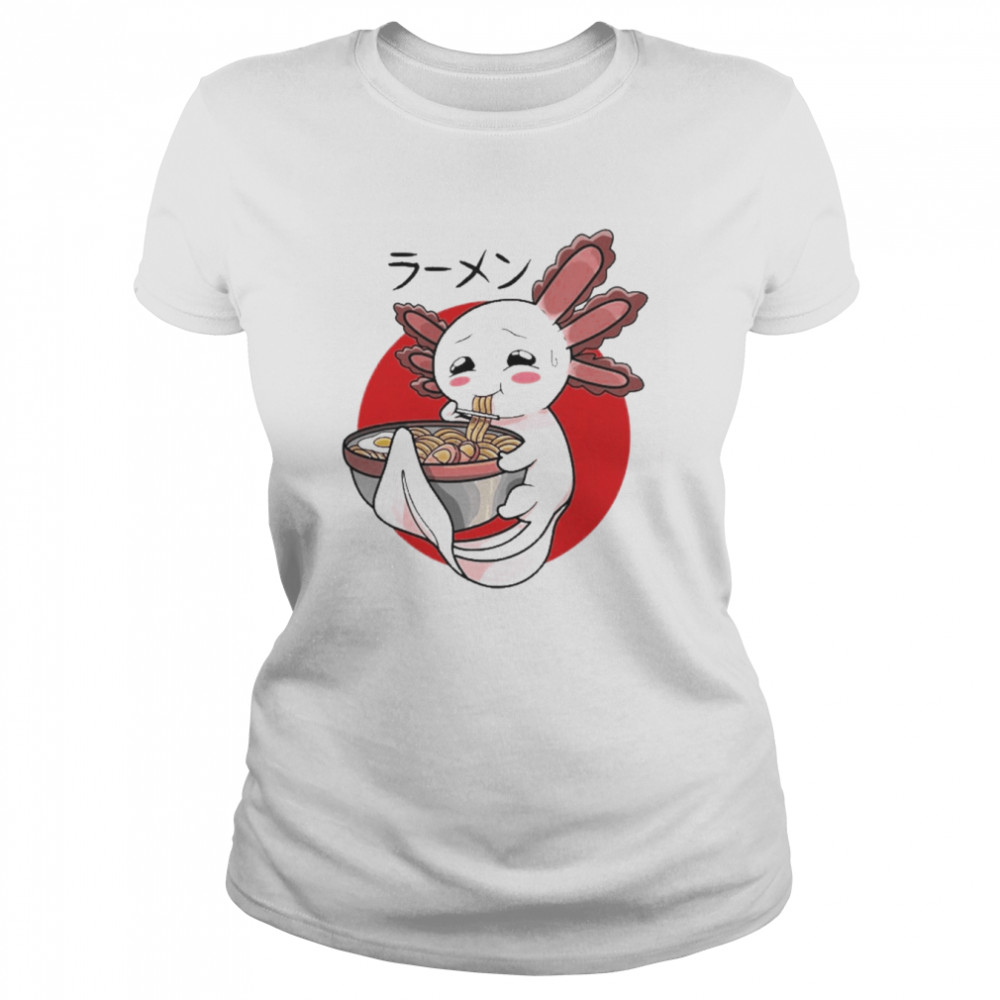 Ramen Axolotl Kawaii Japanese Noodles Anime  Classic Women's T-shirt