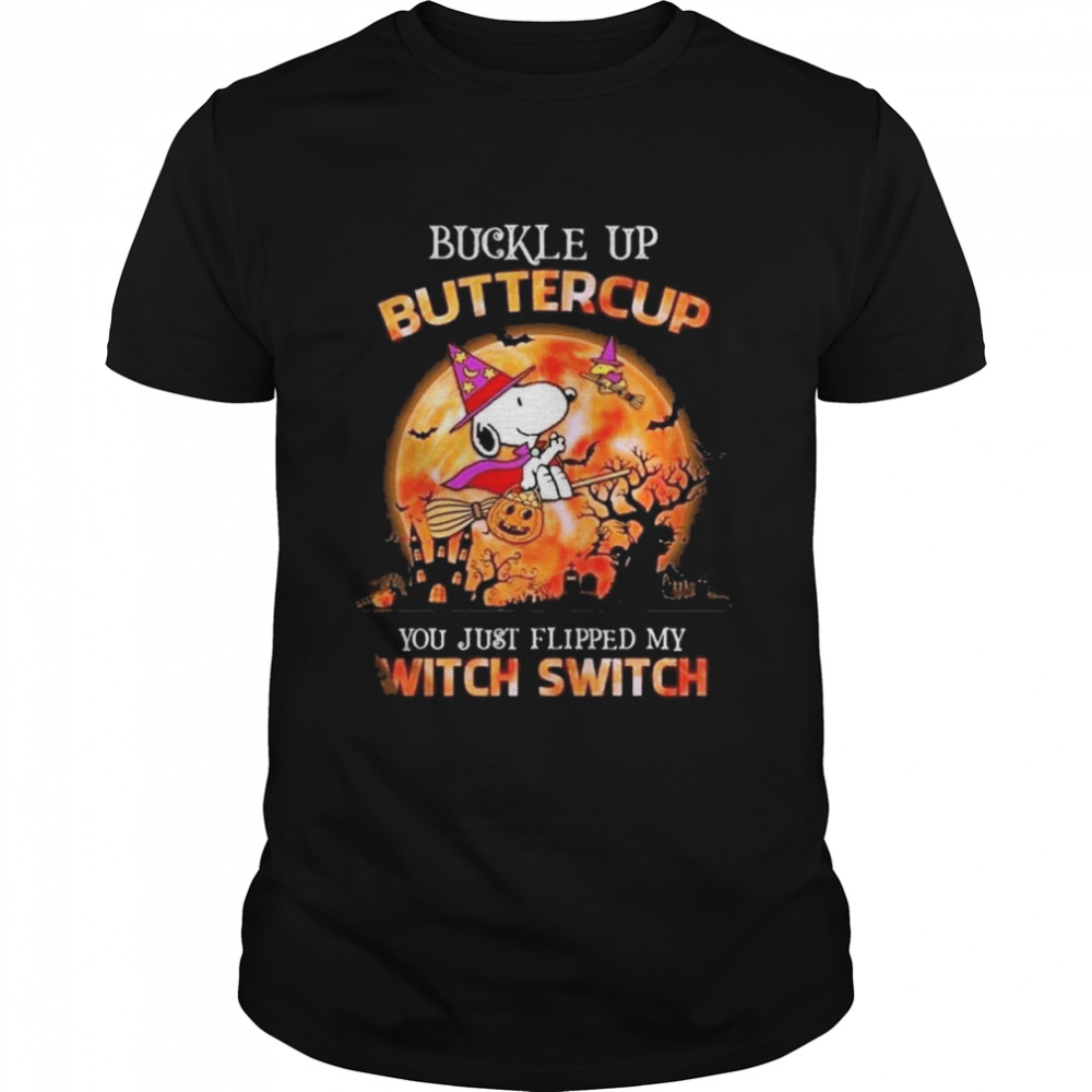 Snoopy Witch Buckle Up Buttercup Snoopy Dog Halloween Pumpkins T- Classic Men's T-shirt