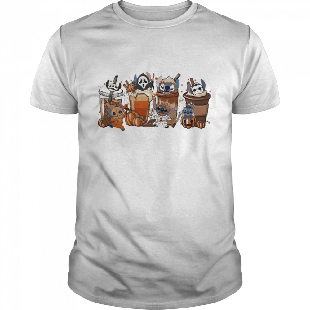 Stitch Horror Coffee Halloween T-Shirt