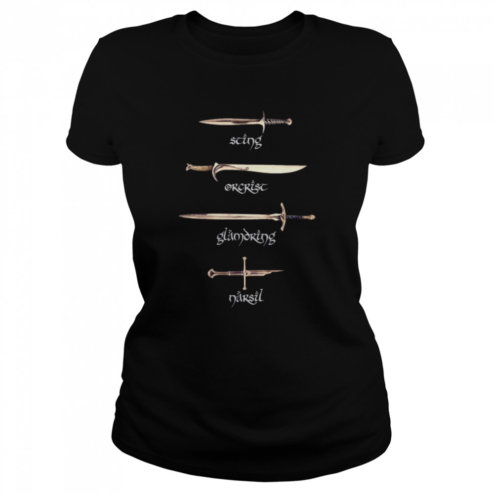 Swords Sting Orcrist Glamdring Narsil Fantasy shirt Classic Women's T-shirt