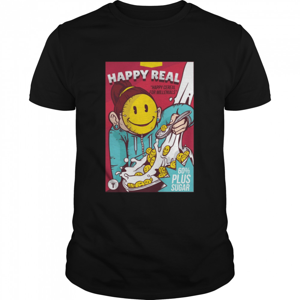 Happy Real Happy Cereal For Millenials Spooky Cereal Halloween shirt