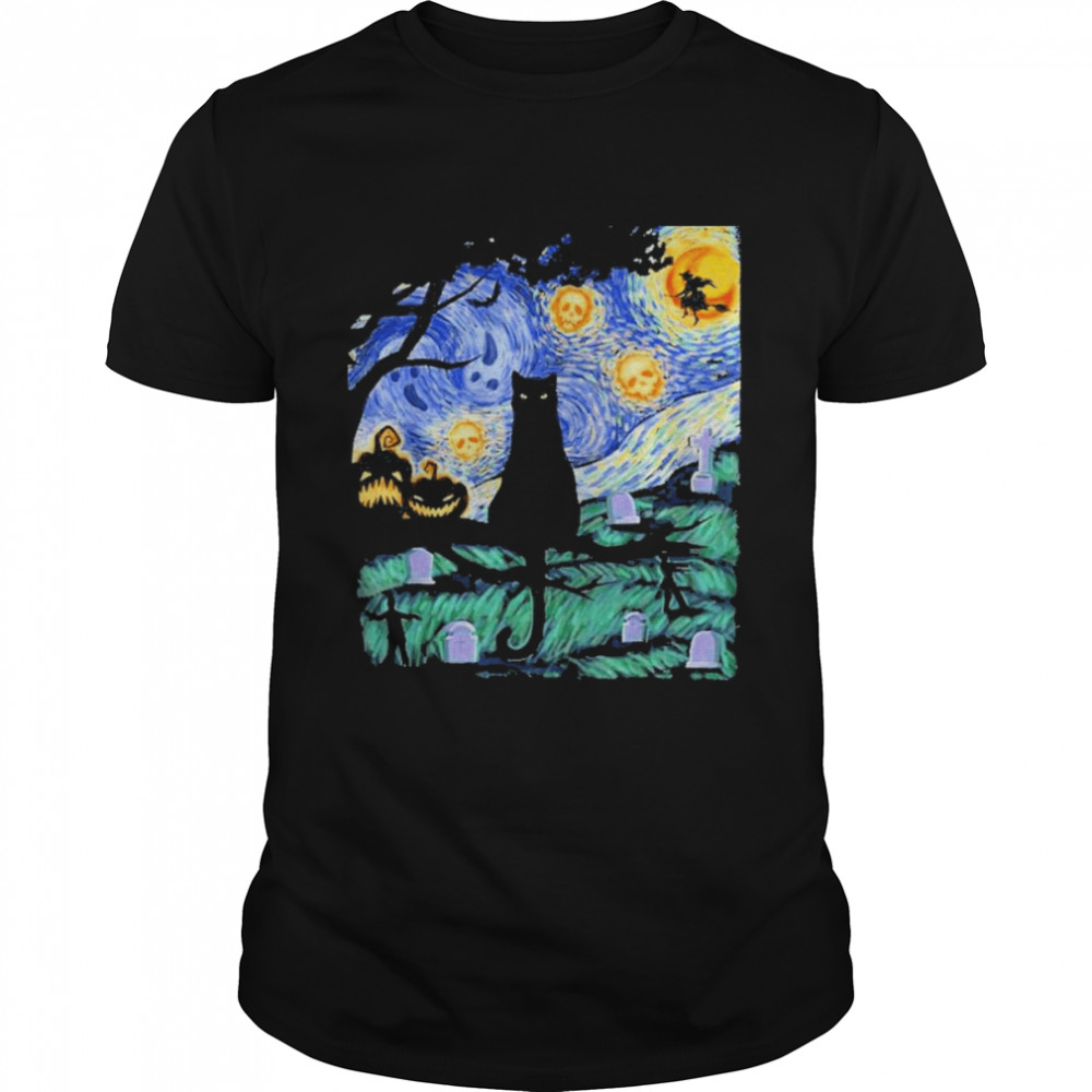 Scary Night Cat Halloween Shirt