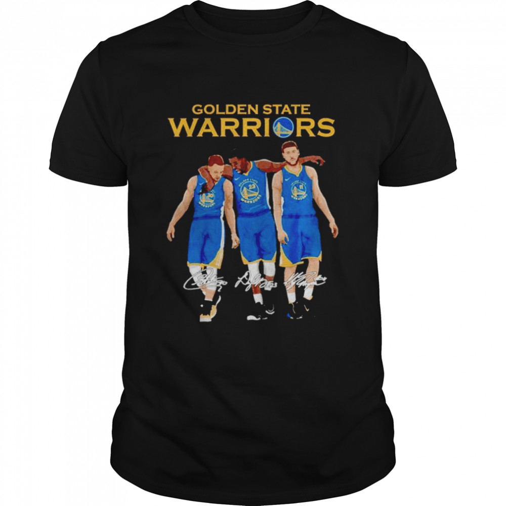 Golden State Warriors Curry Green Thompson signatures shirt