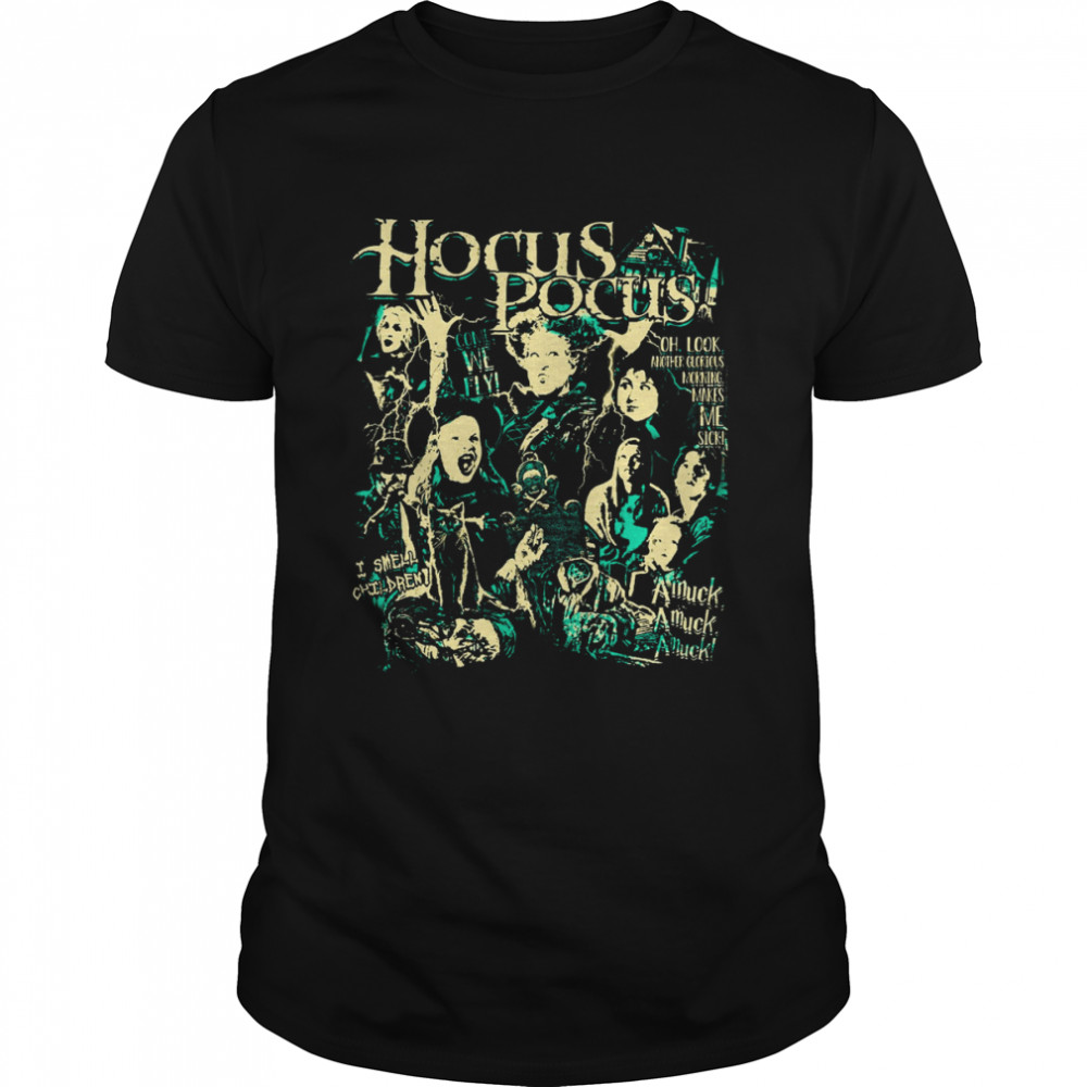 Hocus Pocus Sanderson Sisters Witch Scary Horror Movie I Smell Children Disney Halloween shirt