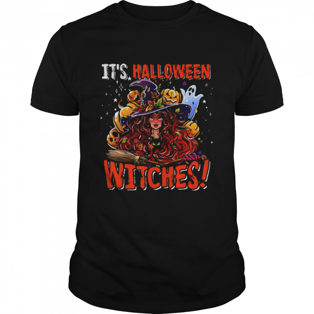 It’s Halloween Witches Halloween Witch With Cat Boo Ghost shirt