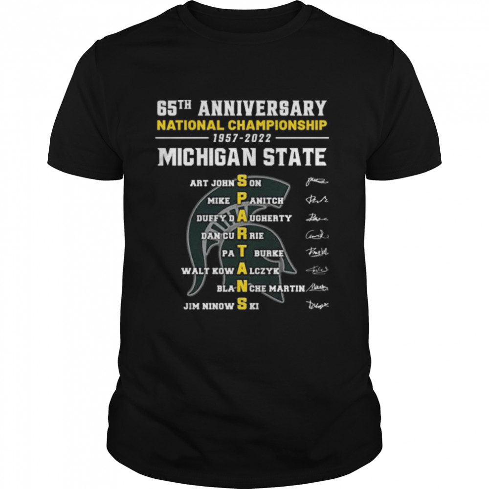 Michigan State 65th anniversary National Champions 1957 2022 signatures shirt