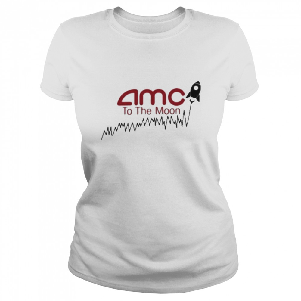 amc to the moon apes not leaving classic womens t shirt