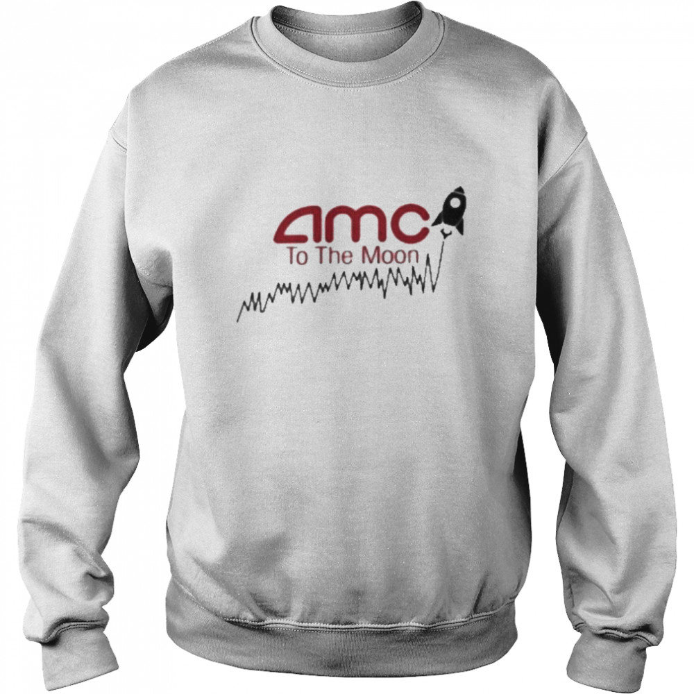 amc to the moon apes not leaving unisex sweatshirt