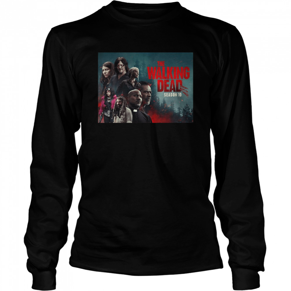 awesome the walking dead season 10 movie long sleeved t shirt