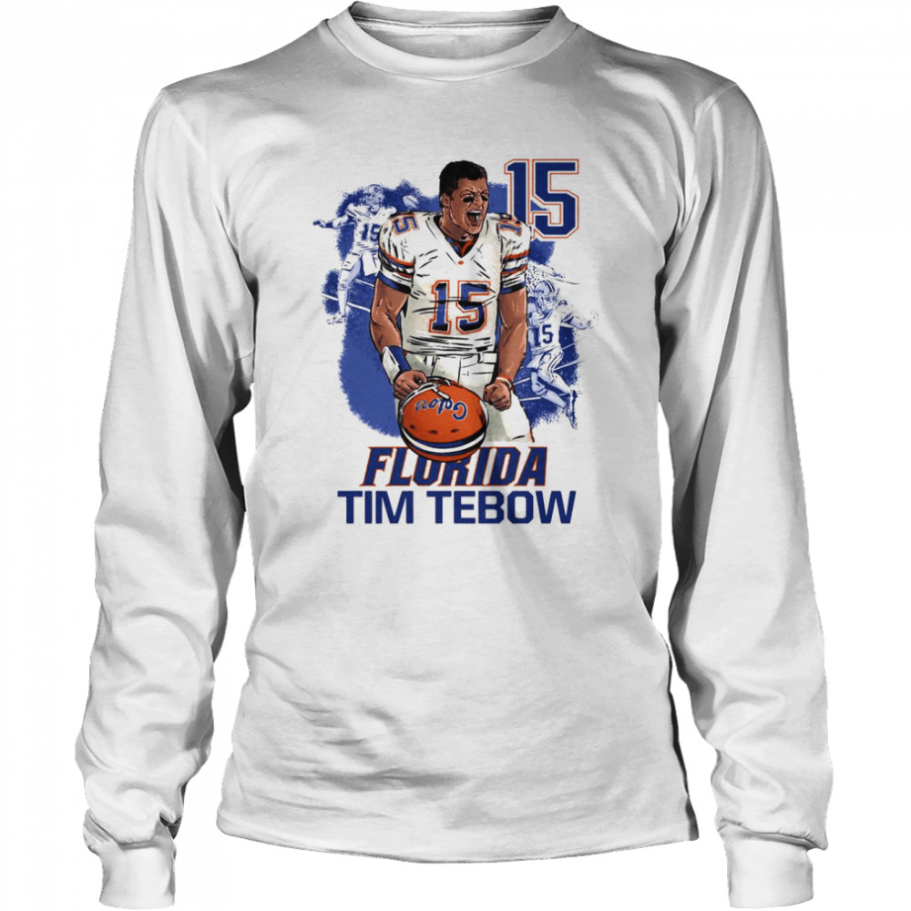 Florida Gators 15 Tim Tebow Champion T-shirt Long Sleeved T-shirt