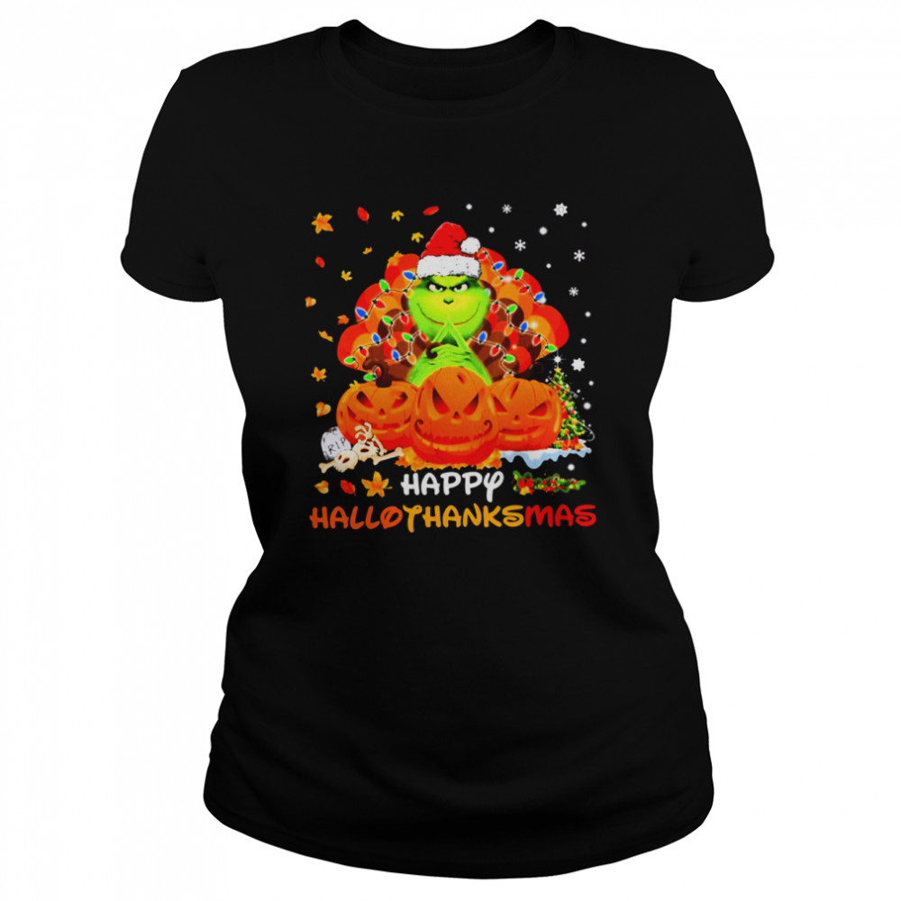 Happy Hallothanksmas Grinch Pumpkin shirt Classic Women's T-shirt