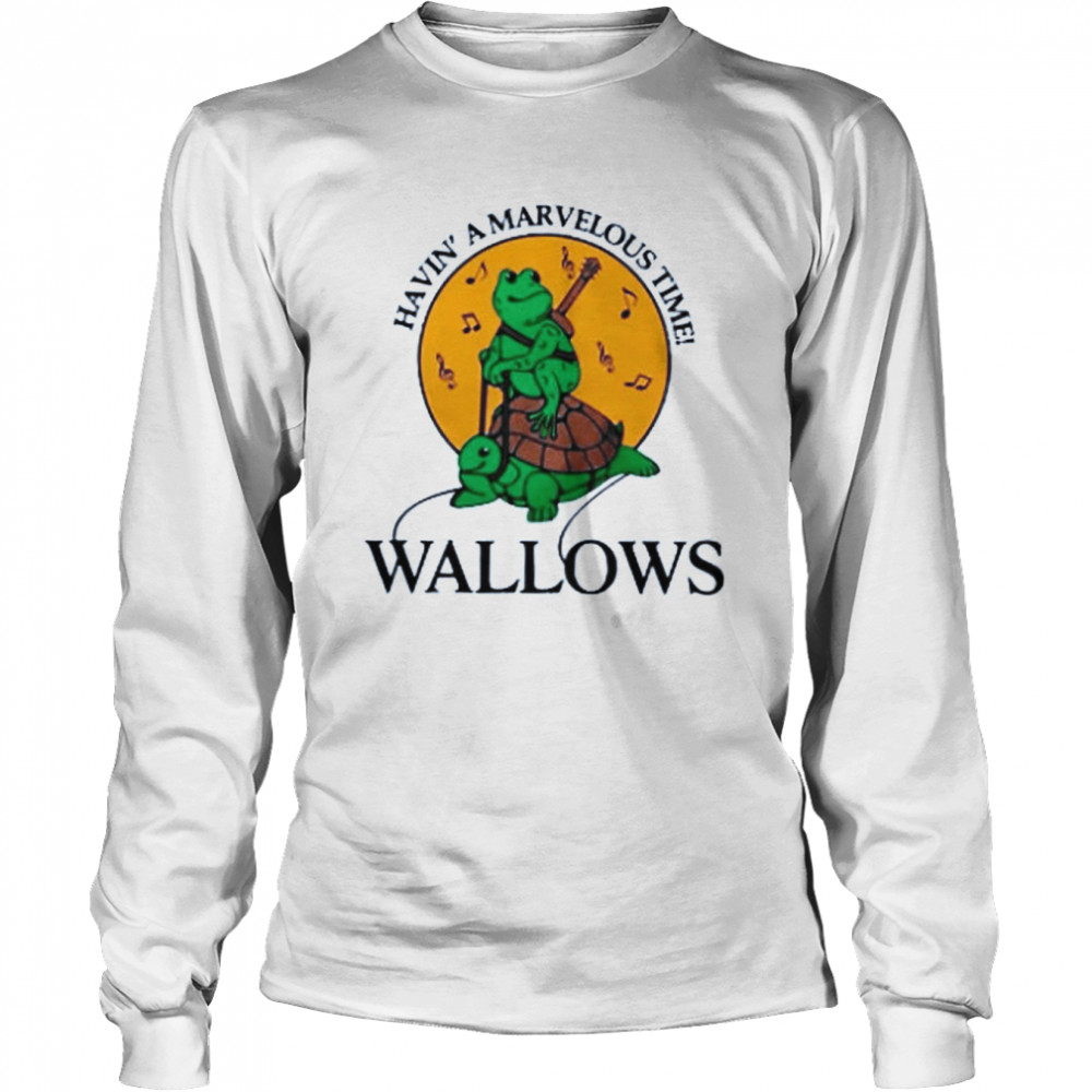 having a marvelous time wallows frog riding turtle band tour shirt long sleeved t shirt