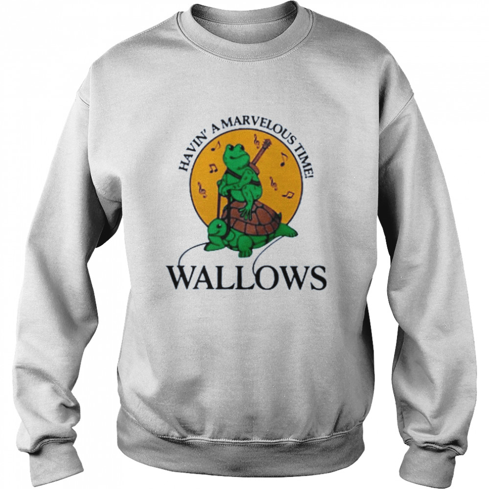 having a marvelous time wallows frog riding turtle band tour shirt unisex sweatshirt