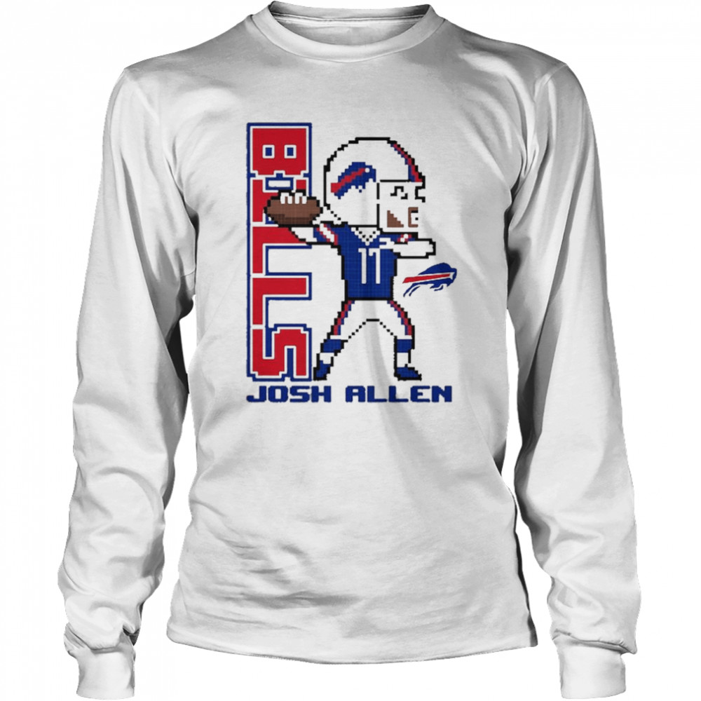 Josh Allen Buffalo Bills Pixel Player 2.0 T- Long Sleeved T-shirt