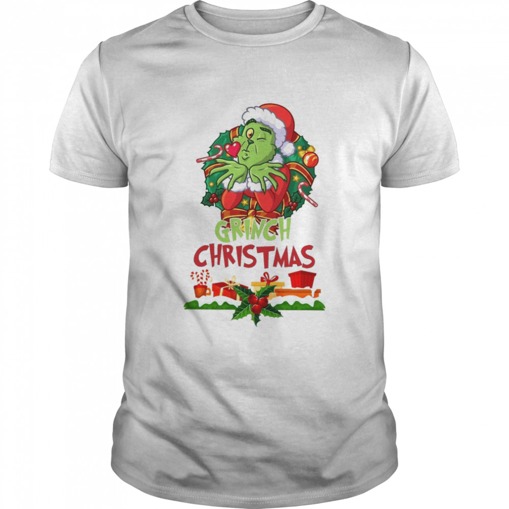 Kiss Merry Grinchmas Grinch Santa Christmas Shirt