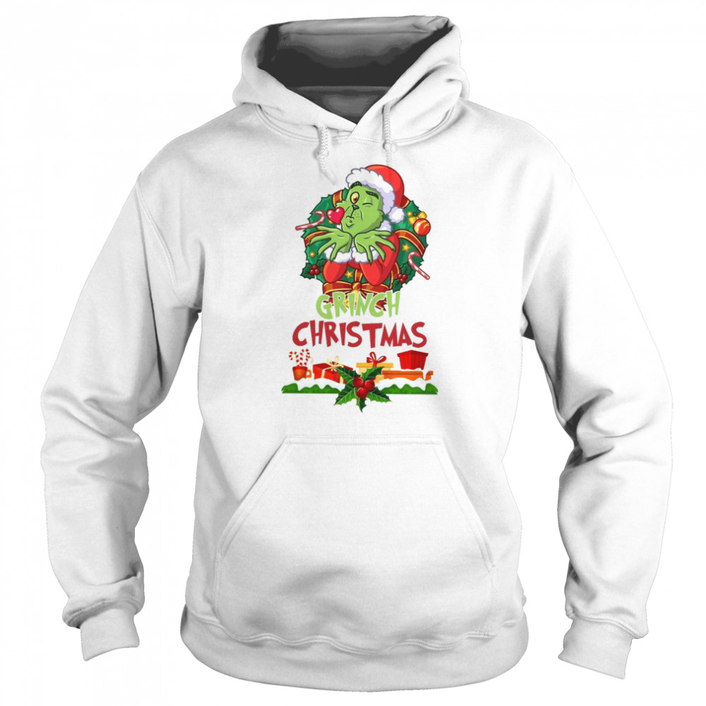kiss merry grinchmas grinch santa christmas shirt unisex hoodie