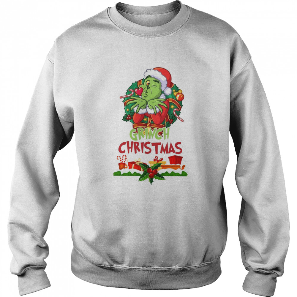 kiss merry grinchmas grinch santa christmas shirt unisex sweatshirt