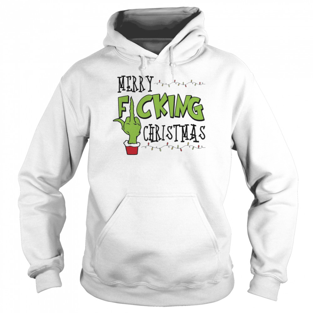 merry fucking christmas grinch middle finger shirt unisex hoodie