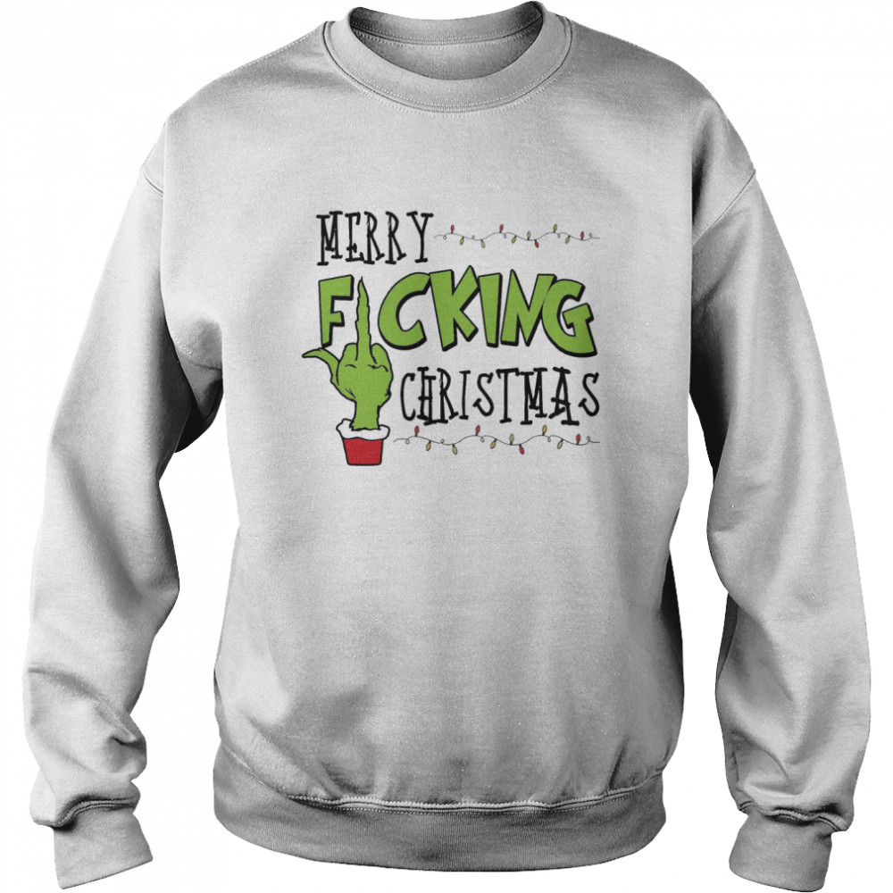 merry fucking christmas grinch middle finger shirt unisex sweatshirt