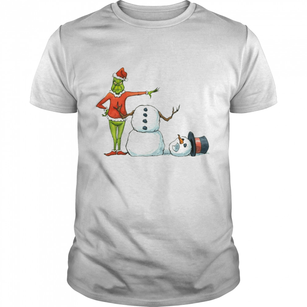 Merry Grinchmas Grinch Santa Snow Man Christmas shirt Classic Men's T-shirt